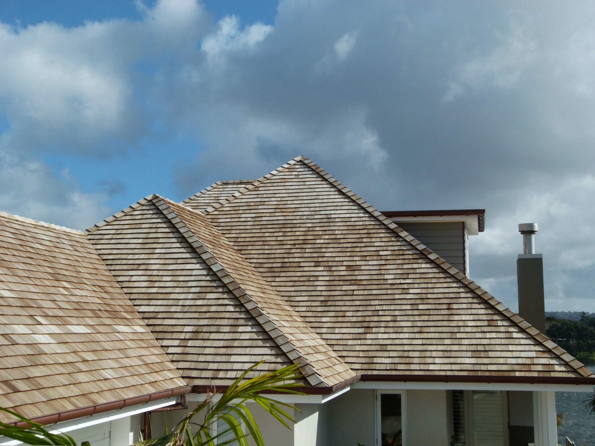 Cedar shingles on home exterior