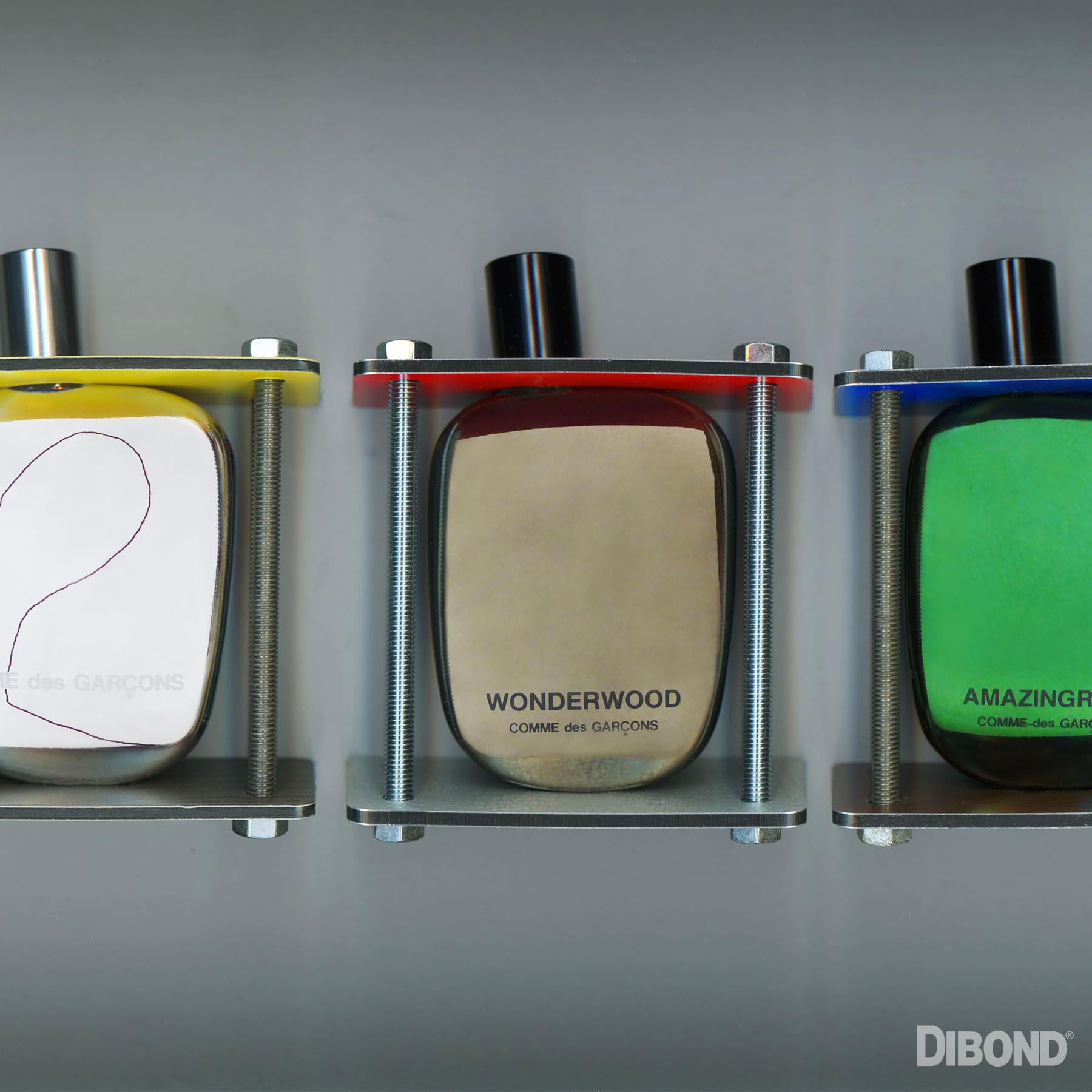 DIBOND perfume display by Rei Kawakubo