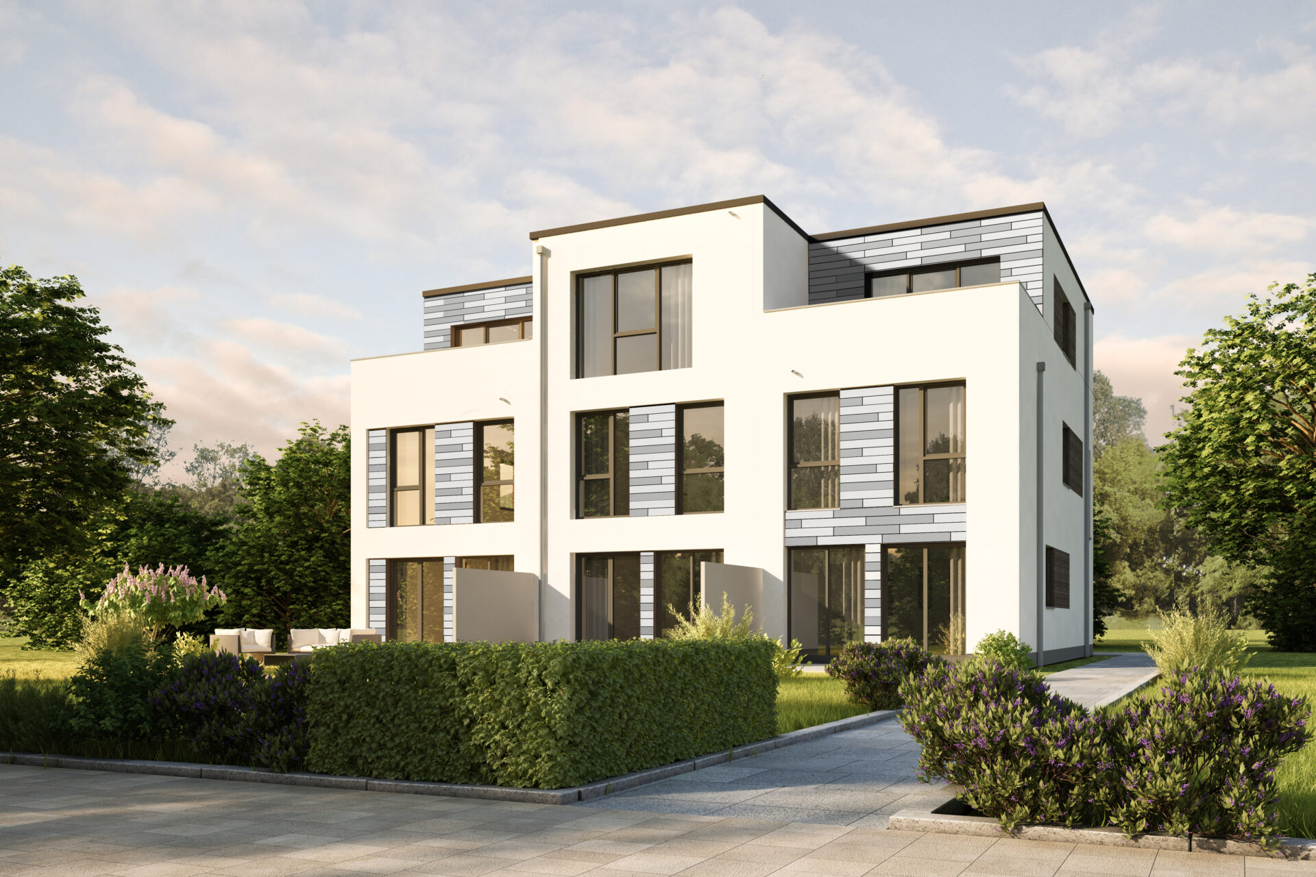 Tonality ceramic slat facade on residential project