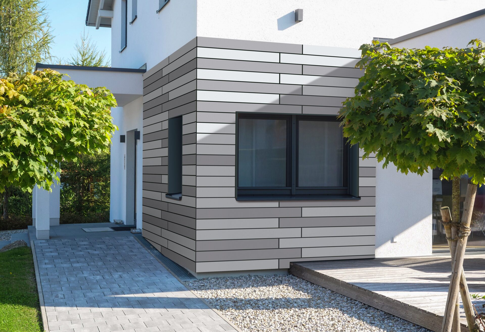 Tonality ceramic slat panels close-up